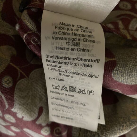 J Crew Top Womens 14 Floral Cheetah Bird Print 100% Silk Blouse Button Up Shirt - Picture 10 of 10